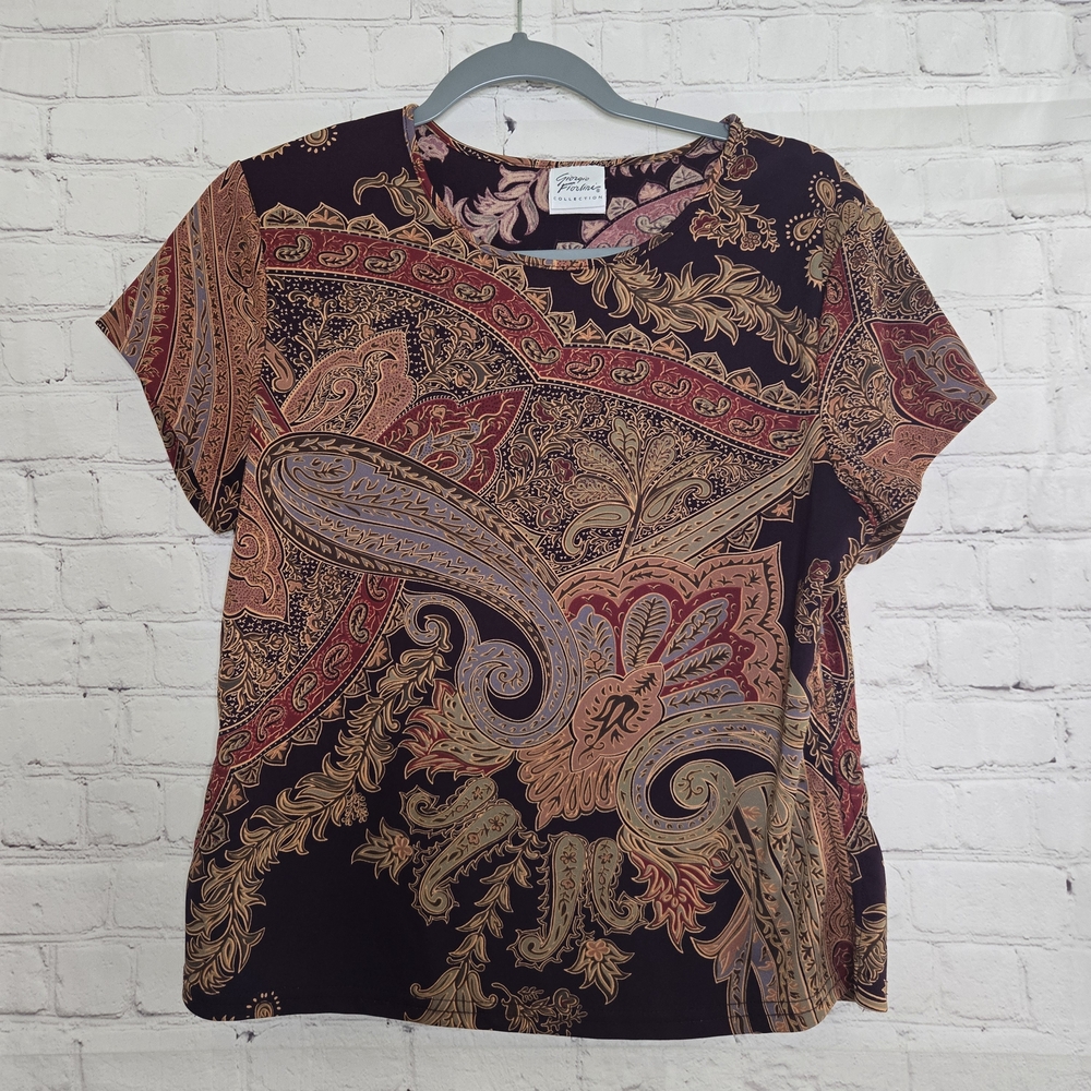 90s Giorgio Fiorlibe Multicolor Moody Paisley Top Whimsigoth Fairy Grunge